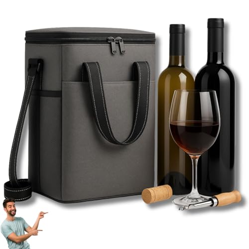 Bolsa Térmica De Transporte Impermeável Para Vinho Porta 6 Garrafas Com Alça De Ombro Premium Wine Bag