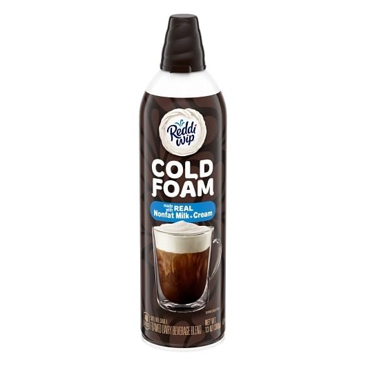 Reddi-wip Sweet Foam Coffee Topper, Made with Nonfat Milk and Cream, Gluten-Free, No Artificial Flavors, 13 oz, 6 Pack