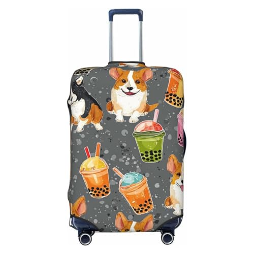 Luggage Cover Elastic Suitcase Cover (18-32 inch) Anti-Scratch Luggage Covers Cute Corgi Travel Suitcase Covers Luggages Protector for Travel Adult Luggages Decorative