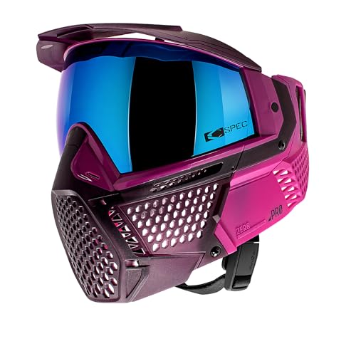 CRBN Paintball Zero Pro Goggle - Includes: Two Lens + Visor + Case - Carbon Paintball (Violet More Coverage)