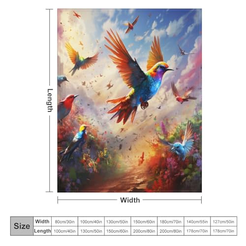 Couverture oiseau 3D moelleuse contre le froid pour canapé et voyage léger