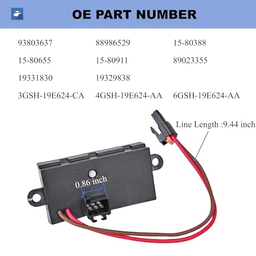 Image of Blower Motor Resistor Heater Fan Control Module Fit for Hummer H2 2003-2007 Blower Module Resistor Replace#19331830 89023355 93803637 88986529 15-80388 15-80655 15-80911 3GSH-19E624-CA 4GSH-19E624-AA