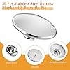 Aemygo 50 Pcs Brooch Tray with 50 Pcs Butterfly Pin Backs, 25mm Round Blank Pins Disk Base, Stainless Steel Flat Bezel Trays for DIY Craft Lapel Making Supplies #3