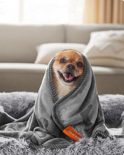 Feandrea Hundedecke, Katzendecke waschbar, 3er Set Haustier-Decke, S, 73 x 63 cm, für Katzen und Minihunde, Flanell, Schutzdecke für Sofa, schiefergrau PPB012G01