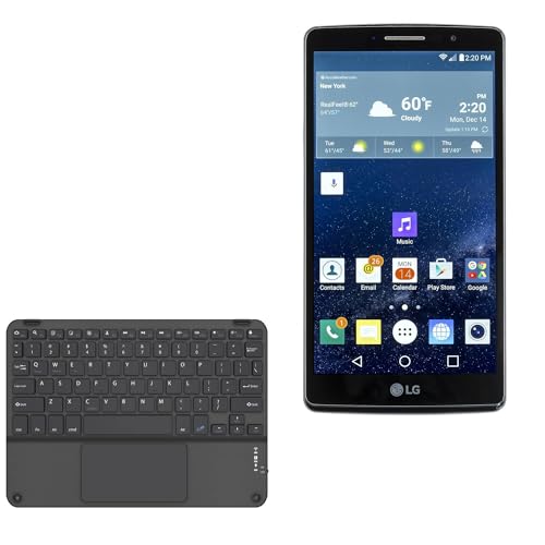 BoxWave Keyboard Compatible with LG G Vista 2 - SlimKeys Bluetooth Keyboard with Trackpad, Portable Slim TouchPad - Jet Black