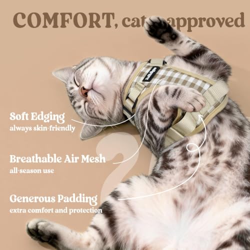 Image of rabbitgoo Cat Harness and Leash Set, Escape Proof Vest, Foamy Coffee