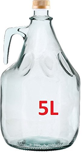 BDG5Z GLASS CARBOY CARBOY COMPLETE BOTTLE 5 LITRE BALLOON GLASS 5L by Biowin