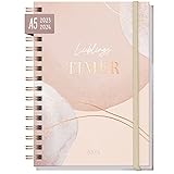 Kalender Lieblings-Timer A5 2023/2024 [Soft Beige] Juli 23 - Dez 24 | Hardcover Terminplaner Ringbuch, Terminkalender, Spiralkalender, Wochenplaner, Planner | nachhaltig & klimaneutral