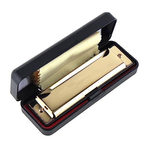 PacuM Harmonica par Instrument Clé 10 Trous 20 Tons Or/Noir Portable Harmonica Harpe Orgue à Bouche Instrument de Musique en Acier Inoxydable for Débutant Harmonica (Color : Gold) - Les Beatles, Paul McCartney, John Lennon, RIngo Starr, George Harrison PacuM Harmonica par Instrument Clé 10 Trous 20 Tons Or/Noir Portable Harmonica Harpe Orgue à Bouche Instrument de Musique en Acier Inoxydable for Débutant Harmonica (Color : Gold) – Image 3
