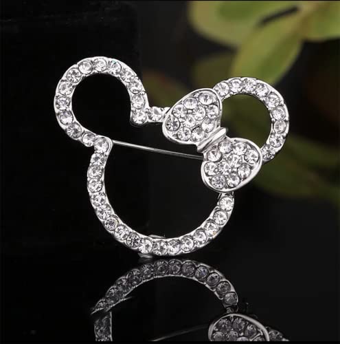 Cute Mouse Brooch Pin for Women Girls Crystal Rhinestone Bow Knot Animal Pins Lapel Jackets Scarf Suit Carsage Bouquet Brooches Clip All-Match Accessorices Dainty Jewelry Gifts Birthday Wedding4