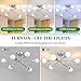 Phaosio Modern Sputnik Chandelier Ceiling Light Fixtures, 6-Lights 22” Mid Century Industrial Metal Semi Flush Mount for Dining Room, Bedroom, Living Room-Glossy Silver