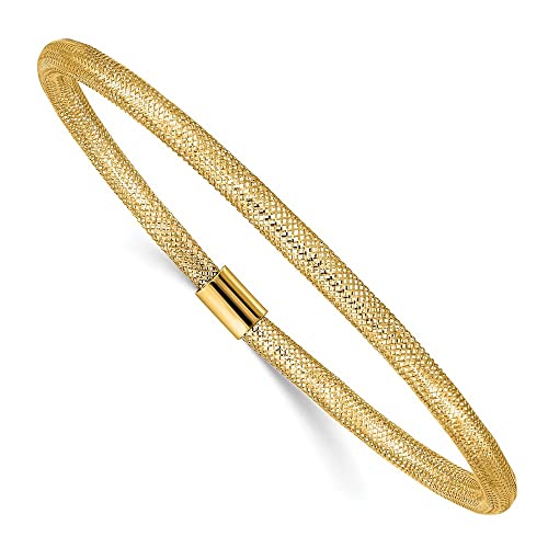 10K Yellow Gold Stretch Mesh Bracelet for Women 7.25
