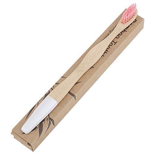 LIYJTK Cepillo de dientes de carbón de bambú de 19 cm, cepillo de dientes manual con cerdas de nailon suave de 6 colores, mango ondulado carbonizado, cepillo de dientes para el (Roja)