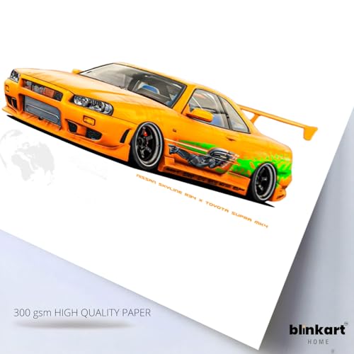 Image of BLINKART Nissan & Toyota Skyline & SupraCar Posters Sticker Gift Items for Boys Room Wall Decor || Comes with Double-Sided Tape|| Decoration Bedroom Living Room Office Studio Decor | 12x18 In (A3) - CAR-268