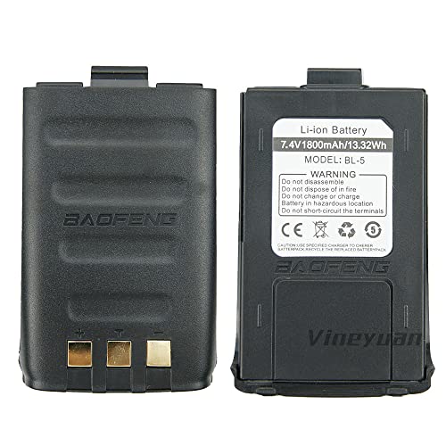 Walkie Talkies Batterie de rechange pour Baofeng GT-3 GT-3TP GT3 GT3TP et GT-3 Mark-II III 7,4 V 1800 mAh Cover