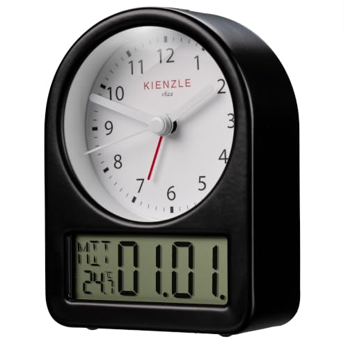 Kienzle Réveil rétro analogique avec écran numérique et boîtier métal