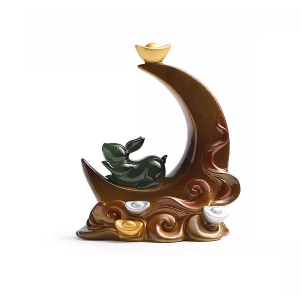 ENGENDER Kung Fu Tea Pet Tea Pet Ornaments To Attract Wealth, Jade Rabbit Handmade Statue, Desktop Set Accessories, Color-changing Toy