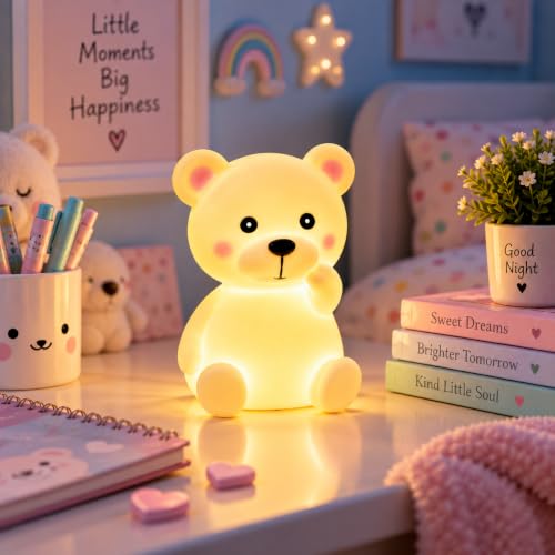 Image of Cute Dog Night Light Lamp Battery Operated Table and Desk Decorations Gift (Dog)