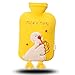 mohito Borsa dell'Acqua Calda,2L Borsa Acqua Calda Peluche Gomma Caldo Bottiglia d'Acqua Per facilità Crampi E Dal Dolore Mantenere Calore Peluche Giallo