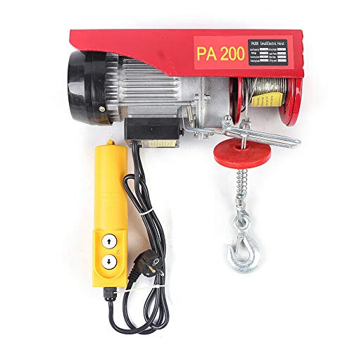 OUKANING Cabrestante eléctrico de 100/200 kg, polea de polea, grúa, cabrestante de...