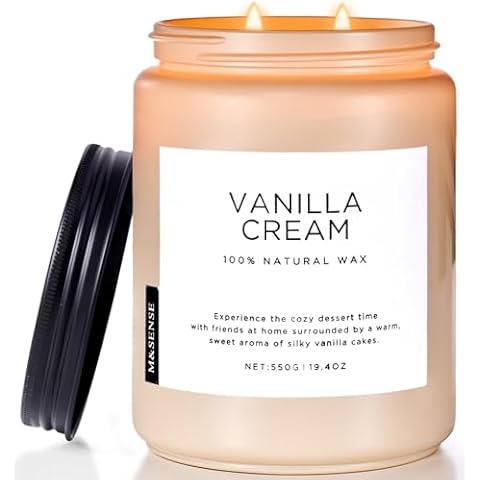 M&SENSE Vanilla Soy Medium 2 Wick Candle Cover