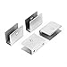 Aexit Rectangle Shaped Fall Protection Clip Clamp Holder Silver Tone 4pcs for 12mm Safety Clips Thick Glass