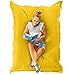 Green Bean© Indoor Pouf XXL 140x180cm 380L Enfants&Adultes Bean Bag Remplissage de Perles EPS Pouf Géant Grand Lavable Résistant aux Intempéries Lounge Chair Coussin Siège Repos Sol Jaune