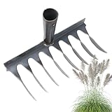 Yanayi Robuster Gartenrechen, Bodenlockerungsrechen, Rasen-Rasengräber-Gartenzieher, Gartenbedarf, Handrechen für die Rasenpflege, Belüften des Bodens, Lockern des Bodens, Jäten, Grabenbau,