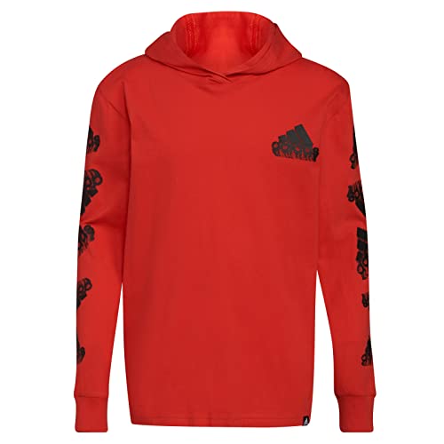 adidas Boys' Long Sleeve Adi Warp Hooded Tee