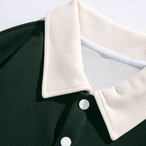 Men's Sweatshirts Patchwork Color Long Sleeve Lapel Collar Sweatshirts Casual Loose Lightweight Fashion Sweatshirts3