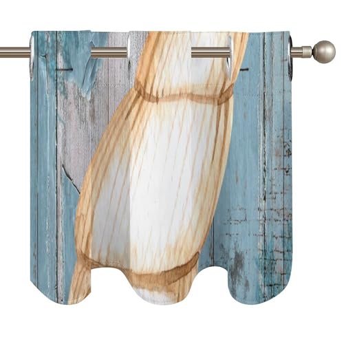Cenefa de cortina náutica vintage Conch Relax de dos paneles para decorar salones y cocinas 5