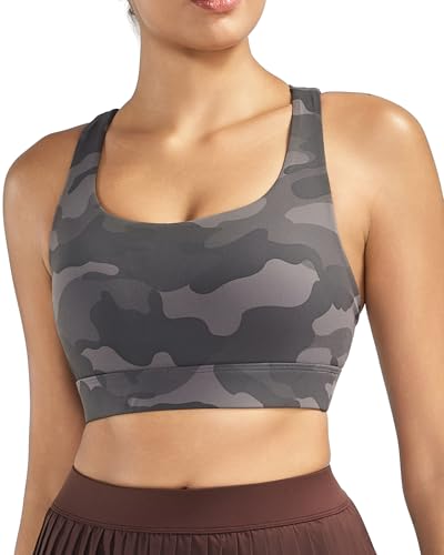 Image of RUNNING GIRL High Impact Sports Bras for Women - Scoop Neck Strappy Sports Bra High Support Moulded Cup Workout Bra