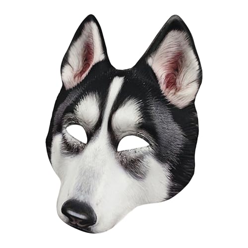 Demi-masque facial | Costume de cosplay de fête de 10,24 pouces | Masque husky | Design léger et avec couverture de visage de chien réaliste pour Halloween,...