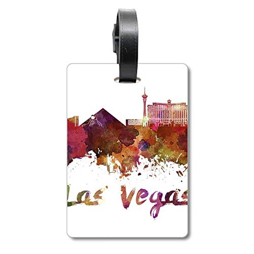 Étiquette valise Las Vegas Aquarelle - Accessoire d'identification voyage