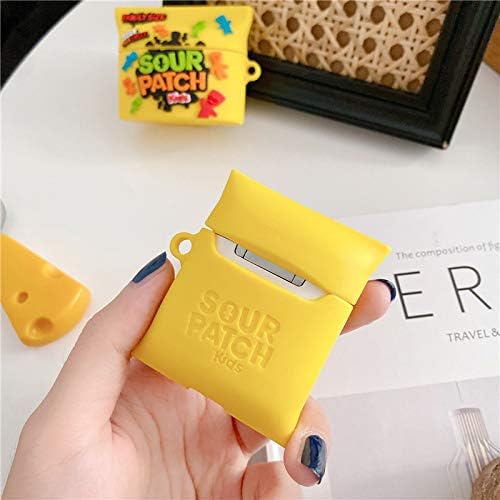 Miniatura 7 de Funda de silicona compatible con Airpods 1&2 Funny Cute 3D Cartoon Cover Fun Snacks Series 2 (parche amarillo)