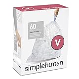 simplehuman Code V Custom Fit Drawstring Trash Bags in Dispenser Packs, 16-18 Liter / 4.2-4.8...