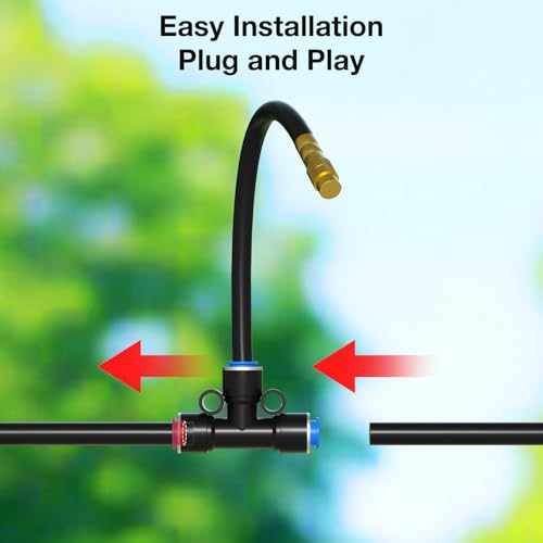 MIXC 100Ft 1/4" Drip Irrigation System,2025-Upgrade Garden Irrigation Kit with 16pcs Adjustable Copper Nozzles,Automatic Atomizing Watering Sprinkler System for Outdoor,Raisedbed,Lawn,Greenhouse - Image 6