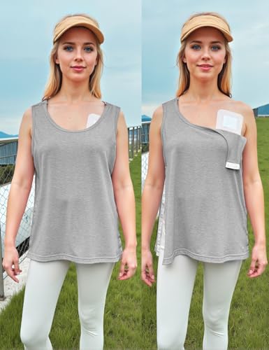 Shoulder & Side Full Snap-Access Tank Tops，Post Surgery Shirts Shoulder Arm Broken Breast Recovery Tank Tops - Unisex Sizing4