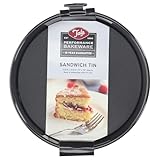 Tala Performance Moule Rond Bas 24,1 x 5 cm avec Fond Amovible en Acier Carbone et Revêtement Antiadhésif – Moule Sandwich pour Biscuit, Couches de Gâteau et Cheesecake
