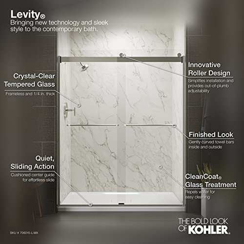 Kohler 706015-L-Bl Levity Shower Door, Matte Black #TOP4