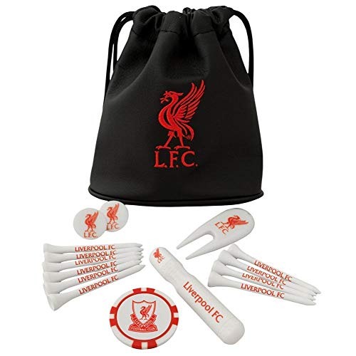Liverpool FC Tote Bag Golf Gift Set - Great Gift for any Liverpool FC Golf Fan - Includes golf tees, ball markers and more - Official Liverpool FC Product - Makes a Great Gift for LFC Golf Fans
