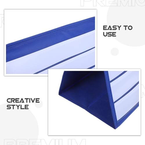 Présentoir de bureau autoportant bleu DIKACA petit format en plastique robuste