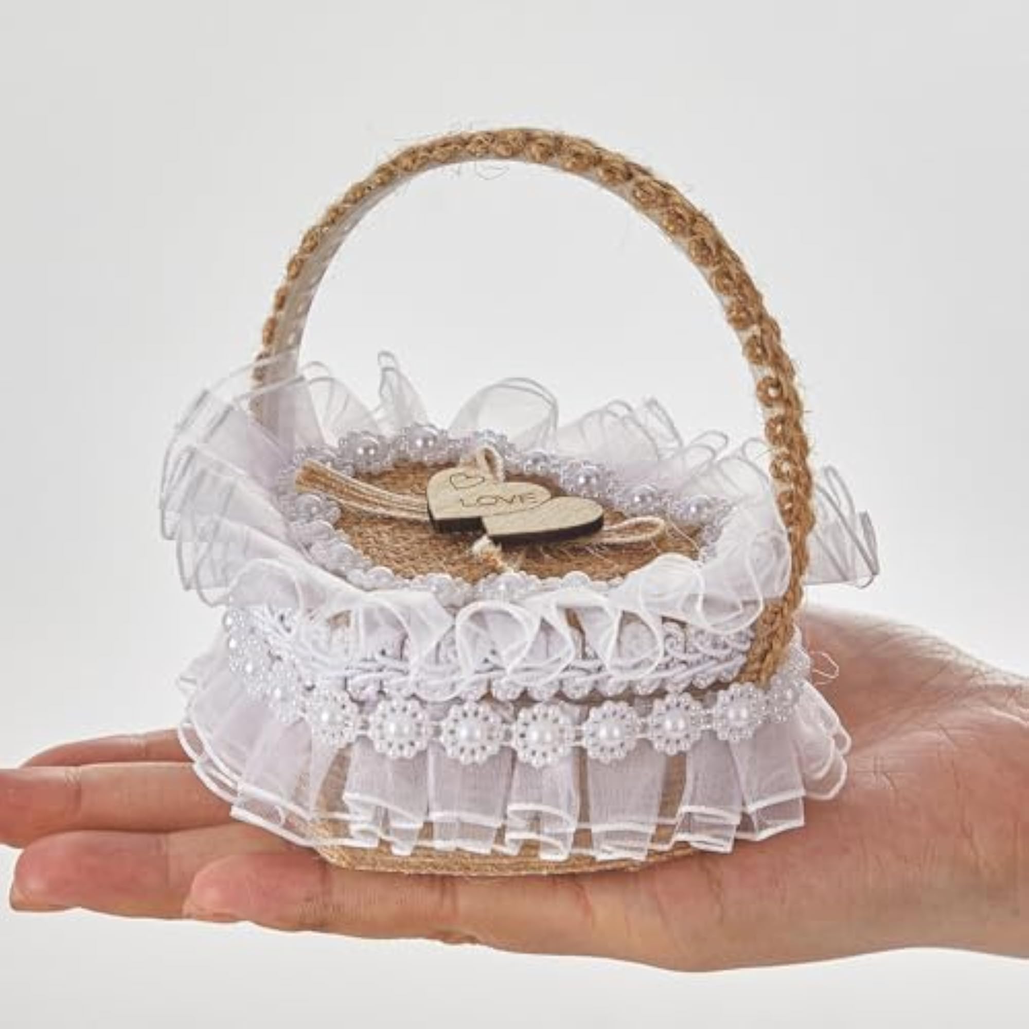 Wedding Ring Bearer Box Jute Storage for Photography