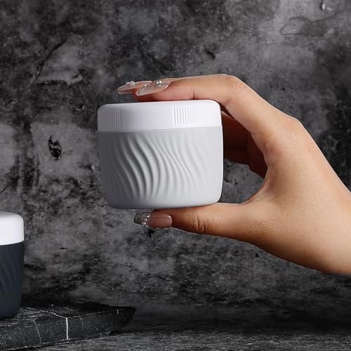 Travel Containers for Toiletries, Silicone Cream Jars BPA-Free, TSA Approved 3oz Travel Size Containers, Leak-proof Portable Size Silicone Jars with Lid for Face Hand Body Cream (4 Pack)2