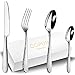 Cubertería Moderno 6 Personas,Copoti 24 Piezas Acero Inoxidable Mango Realce Cuchillo Tenedor Cuchara Juego de Cubertería De.