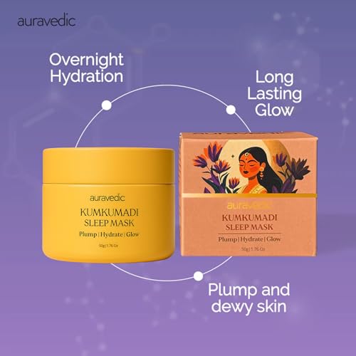 Auravedic Kumkumadi Overnight Face & Sleeping Mask | Deep Hydration & Plumping Night Treatment for Radiant-Looking Skin | Ayurvedic Face Mask for Dull, Dry Skin | 1.76 Oz (50g) - Image 4
