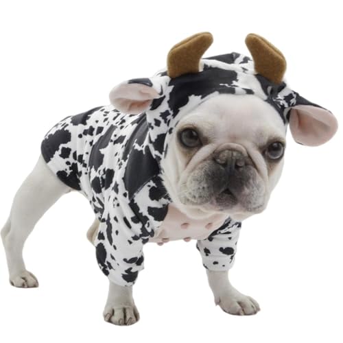 Pet Apparel Dog Cow Costume for Medium Dogs Dog Halloween Costumes Dachshund Stitch French Bulldog Costume Matching Clothes for Pet and Owner