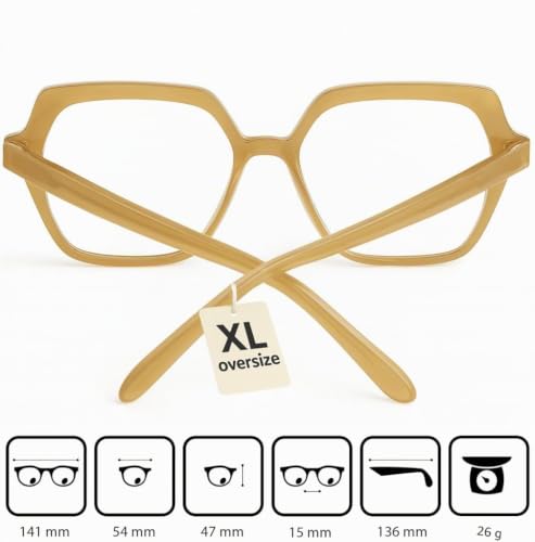 Lunettes anti-lumière bleue hexagonales miel sans correction pour écran – vue 3