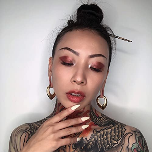 PUNKYOUTH Ear Hanger Weights for Stretched Ear Lobe Stainless Steel Ear Gauges 2g(6mm) Ear Plugs Tunnels Body Piercing Jewelry Kit2