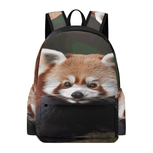 Animal Red Panda Printed Backpack Water-Resistant Pack Stylish Bag Lightweight Travel Backpack